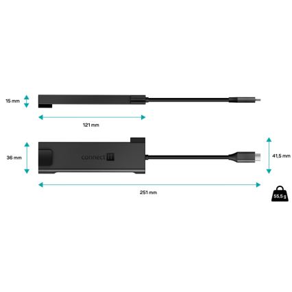 CONNECT IT CHU-8020-AN - USB-C hub 5-i-1
