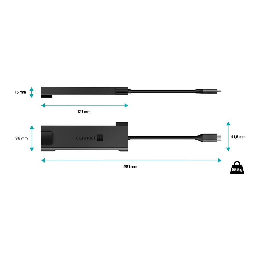 CONNECT IT CHU-8020-AN - USB-C hub 5-i-1