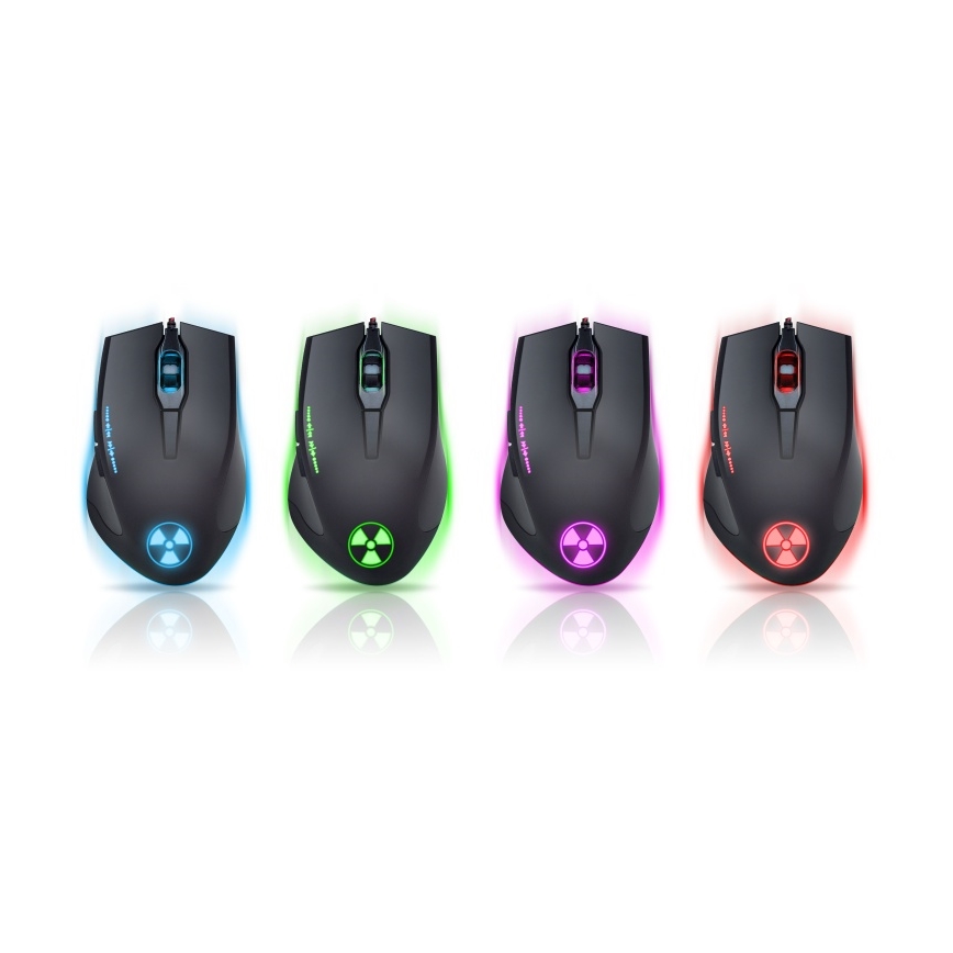 CONNECT IT CI-1128 - LED Gaming-mus m. ledning 1000/1200/1600/3200 DPI sort