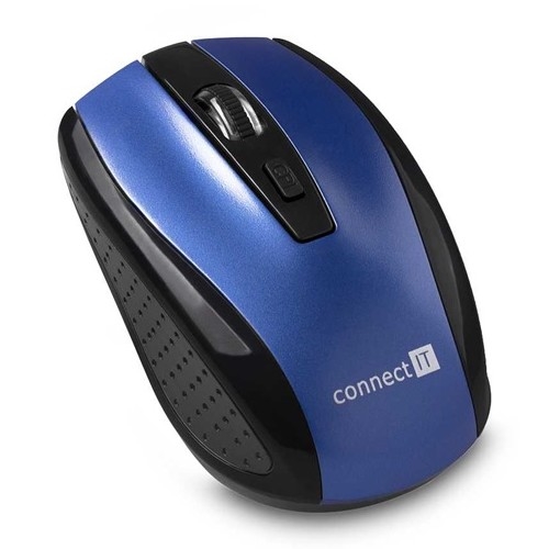 CONNECT IT CI-1225 - Trådløs mus 800/1200/1600 DPI 2xAAA sort/blå