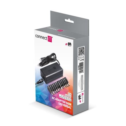 CONNECT IT CI-133 - Universel strømadapter til laptops 90W
