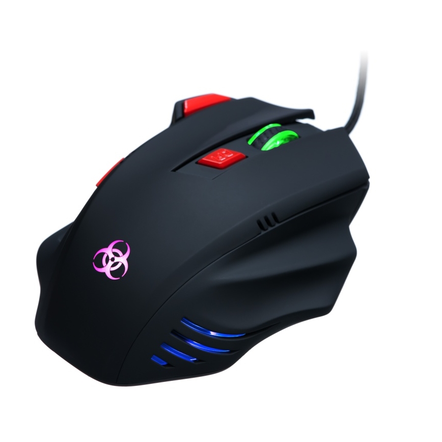 CONNECT IT CI-191 - LED Gaming-mus m. ledning 800/1600/2400/3200 DPI sort