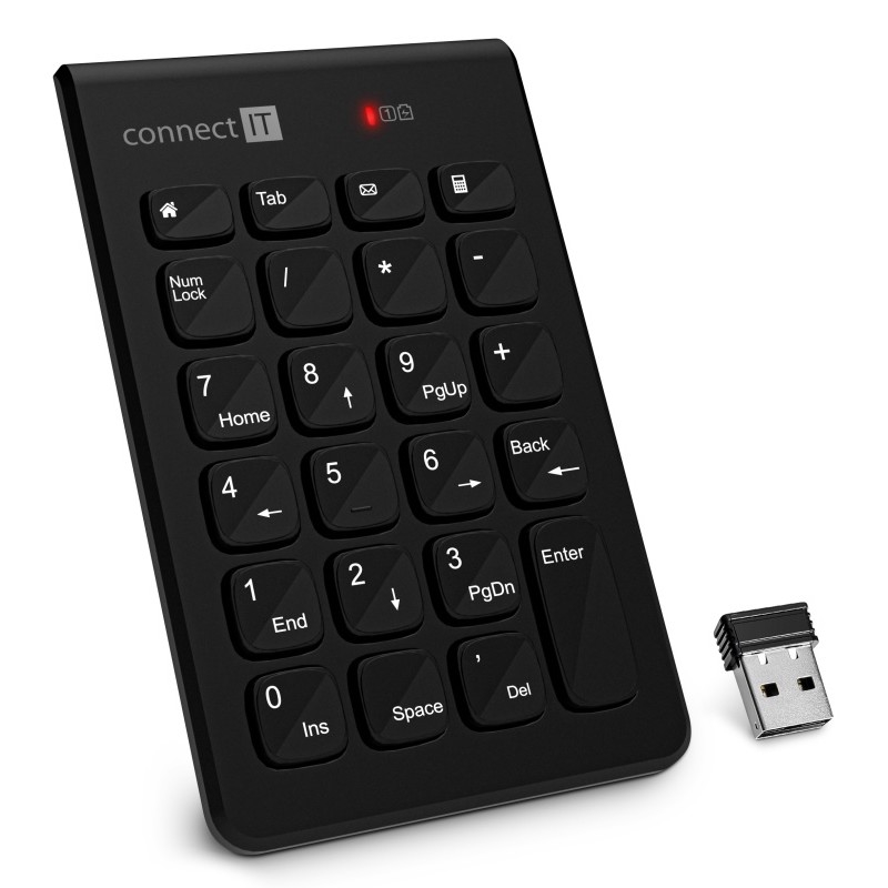 CONNECT IT CKB-0062-BK - Trådløs numeric keypad 1xAAA sort
