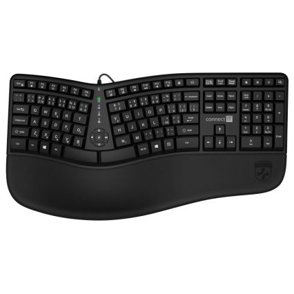 CONNECT IT CKB-2800-CS - Ergonomisk keyboard trådløs med CZ/SK localization sort