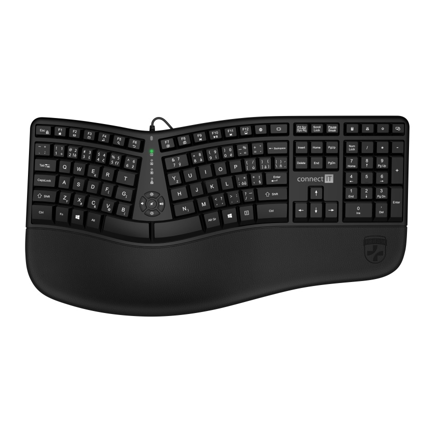 CONNECT IT CKB-2800-CS - Ergonomisk keyboard trådløs med CZ/SK localization sort