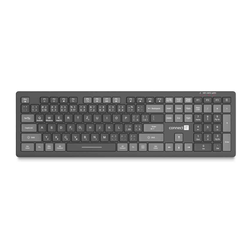 CONNECT IT CKB-5060-CS - Tastatur m. lav profil lydløst med CZ/SK localization 350 mAh