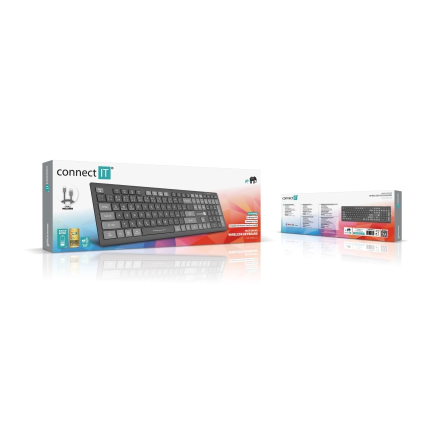 CONNECT IT CKB-5060-CS - Tastatur m. lav profil lydløst med CZ/SK localization 350 mAh