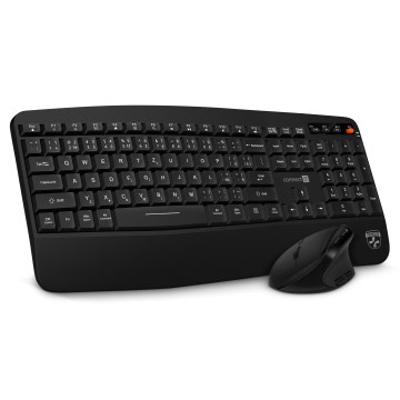CONNECT IT CKM-6010-CS - Ergonomisk keyboard trådløs og mus 800/1200/1600/2400 DPI tjekkisk/slovakisk lokalisering 1xAA + 2xAAA sort