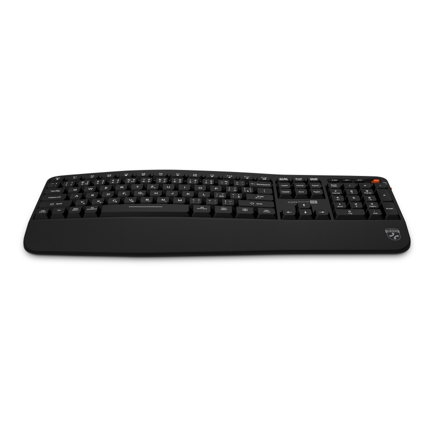 CONNECT IT CKM-6010-CS - Ergonomisk keyboard trådløs og mus 800/1200/1600/2400 DPI tjekkisk/slovakisk lokalisering 1xAA + 2xAAA sort