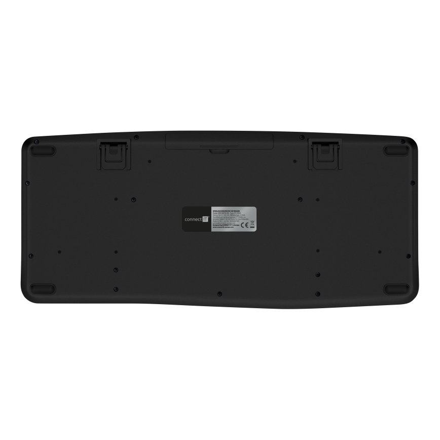 CONNECT IT CKM-6010-CS - Ergonomisk keyboard trådløs og mus 800/1200/1600/2400 DPI tjekkisk/slovakisk lokalisering 1xAA + 2xAAA sort