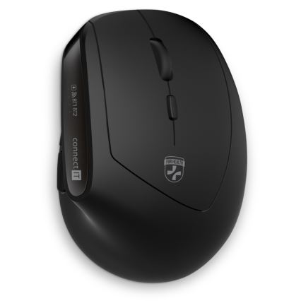 CONNECT IT CKM-6010-CS - Ergonomisk keyboard trådløs og mus 800/1200/1600/2400 DPI tjekkisk/slovakisk lokalisering 1xAA + 2xAAA sort