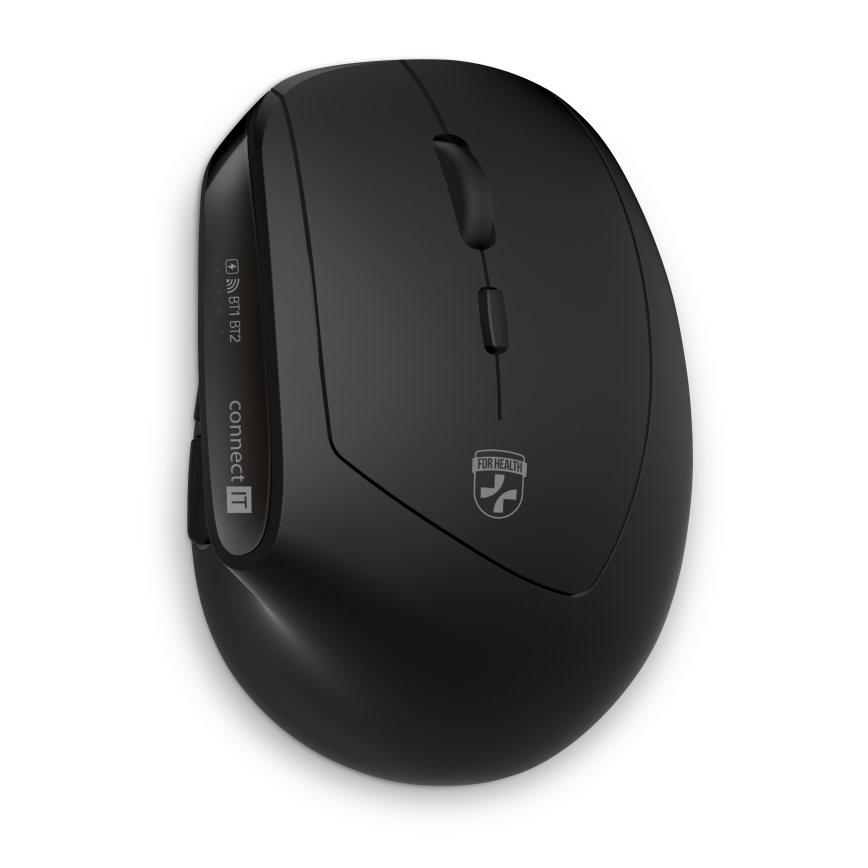 CONNECT IT CKM-6010-CS - Ergonomisk keyboard trådløs og mus 800/1200/1600/2400 DPI tjekkisk/slovakisk lokalisering 1xAA + 2xAAA sort