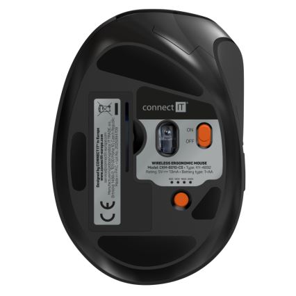 CONNECT IT CKM-6010-CS - Ergonomisk keyboard trådløs og mus 800/1200/1600/2400 DPI tjekkisk/slovakisk lokalisering 1xAA + 2xAAA sort