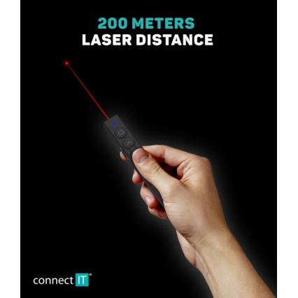 CONNECT IT CLP-2050-BK - Trådløs præsentationsenhed med laserpointer 1xAAA