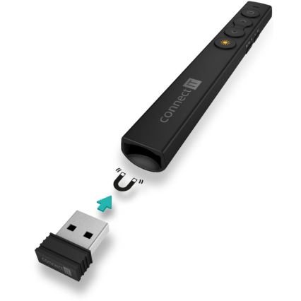 CONNECT IT CLP-2050-BK - Trådløs præsentationsenhed med laserpointer 1xAAA