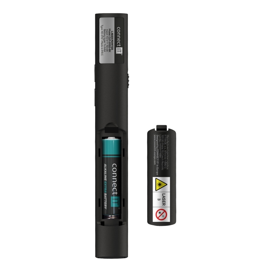 CONNECT IT CLP-2050-BK - Trådløs præsentationsenhed med laserpointer 1xAAA