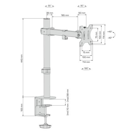 CONNECT IT CMF-3103-BK - Universelt skærmbeslag 13-32” sort