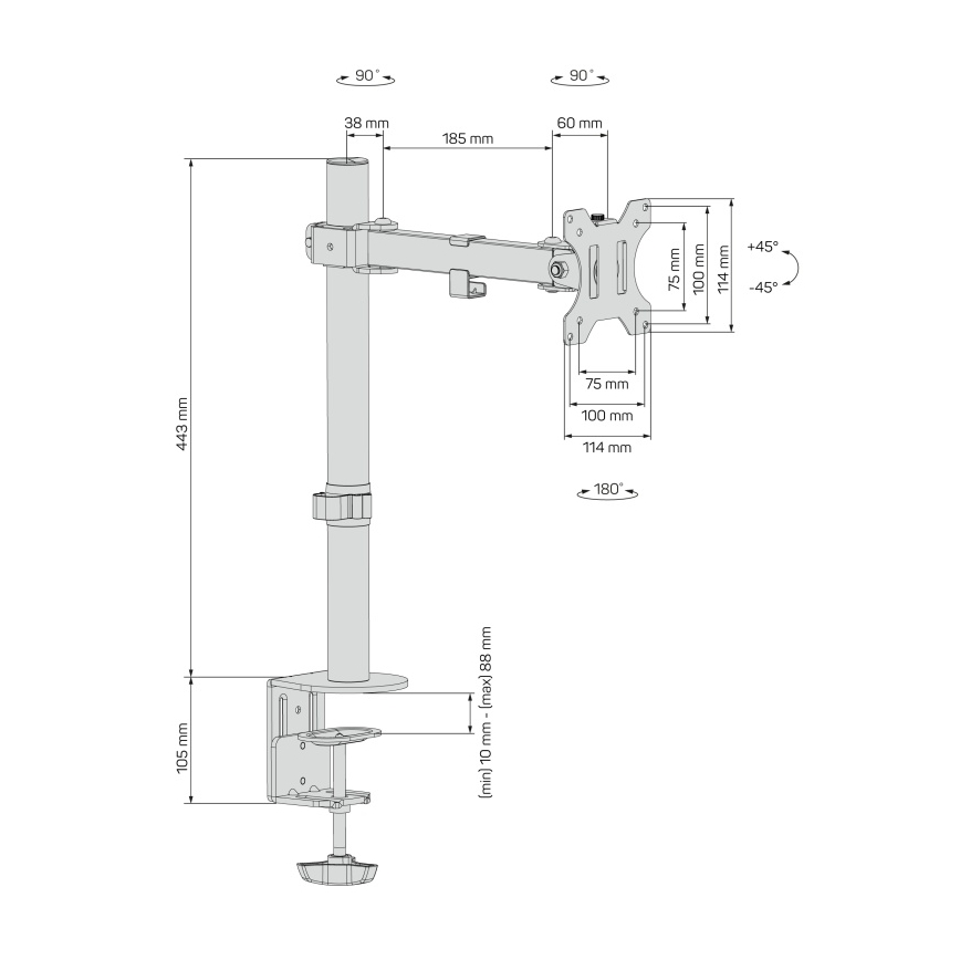 CONNECT IT CMF-3103-BK - Universelt skærmbeslag 13-32” sort