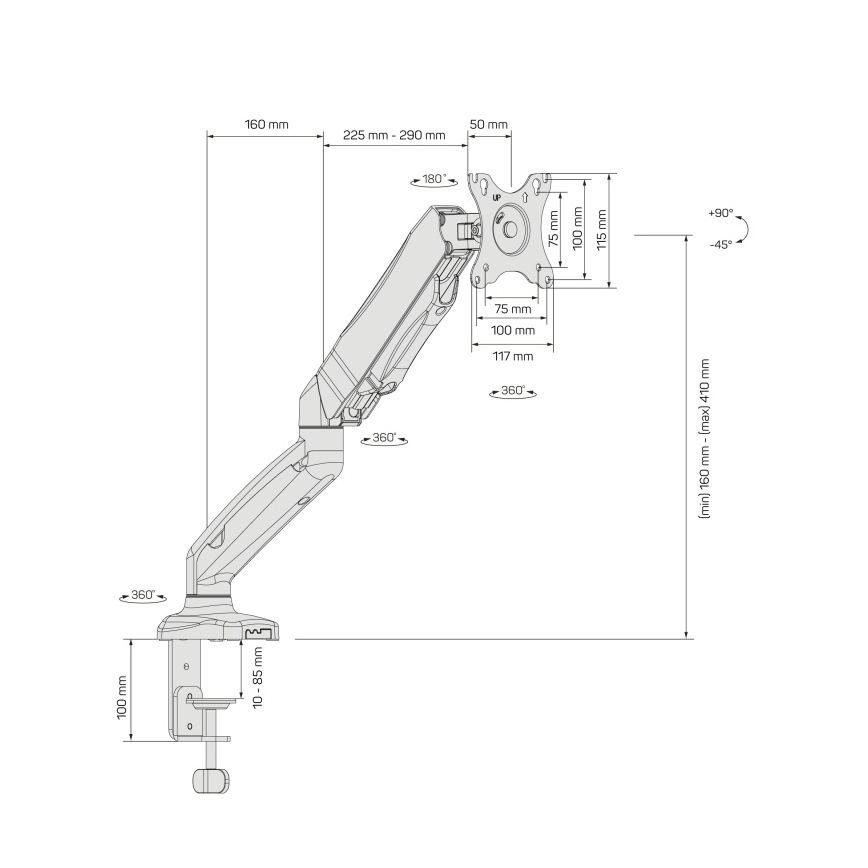CONNECT IT CMF-3107-BK - Universelt skærmbeslag 13-32” sort