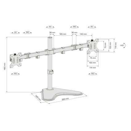 CONNECT IT CMF-3204-BK - Universelt beslag til 2 skærme 13-32” sort