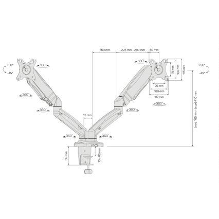 CONNECT IT CMF-3207-BK - Universelt beslag til 2 skærme 13-27” sort