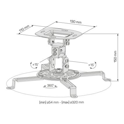 CONNECT IT CMF-6020-BK - Loftbeslag til projektor sort