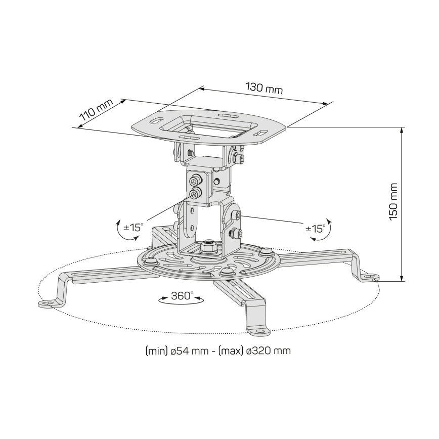 CONNECT IT CMF-6020-BK - Loftbeslag til projektor sort