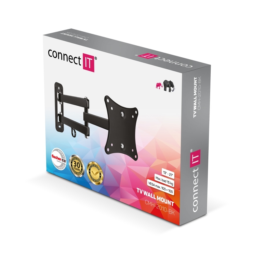 CONNECT IT CMH-2010-BK - Tv-vægbeslag 13-27” sort