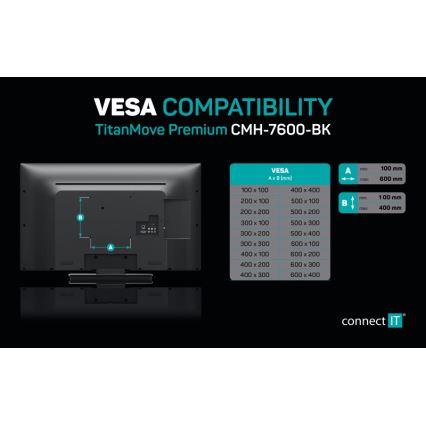 CONNECT IT CMH-7600-BK - Tv-vægbeslag 32-70” sort