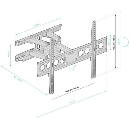 CONNECT IT CMH-7600-BK - Tv-vægbeslag 32-70” sort