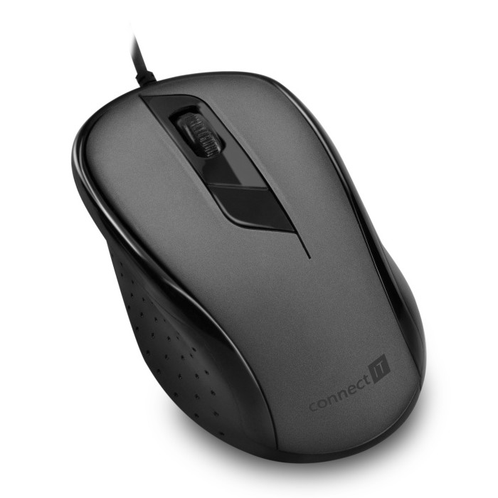 CONNECT IT CMO-1200-GY - Mus m. ledning 1000 DPI sort/grå