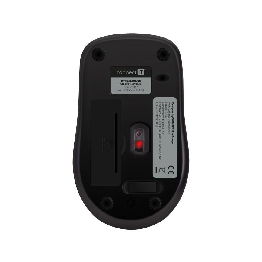 CONNECT IT CMO-2230-BK - Trådløs mus MUTE 1200 DPI 1xAA sort