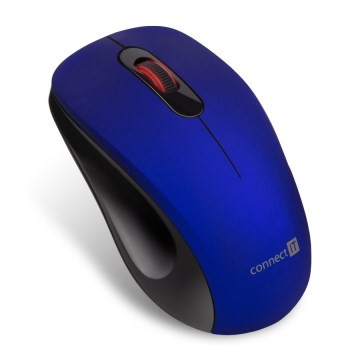 CONNECT IT CMO-2230-BL - Trådløs mus MUTE 1200 DPI 1xAA sort/blå