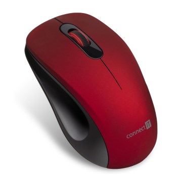 CONNECT IT CMO-2230-RD - Trådløs mus MUTE 1200 DPI 1xAA sort/rød