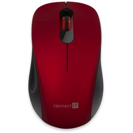 CONNECT IT CMO-2230-RD - Trådløs mus MUTE 1200 DPI 1xAA sort/rød