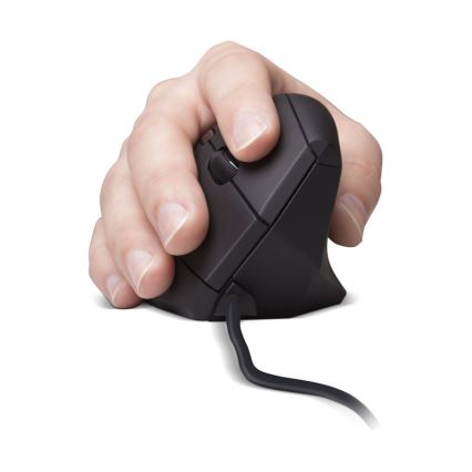 CONNECT IT CMO-2500-BK - Ergonomisk kablet mus Verti Wire 1000/1600 DPI sort