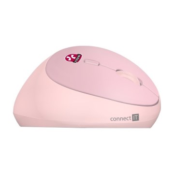 CONNECT IT CMO-2600-PK - Ergonomisk trådløs mus 800/1200/1600 DPI 1xAA lyserød