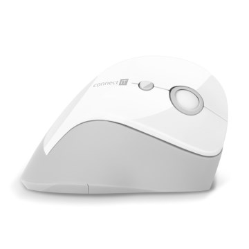 CONNECT IT CMO-2700-WH - Ergonomisk trådløs mus 800/1200/1600 DPI 1xAA hvid