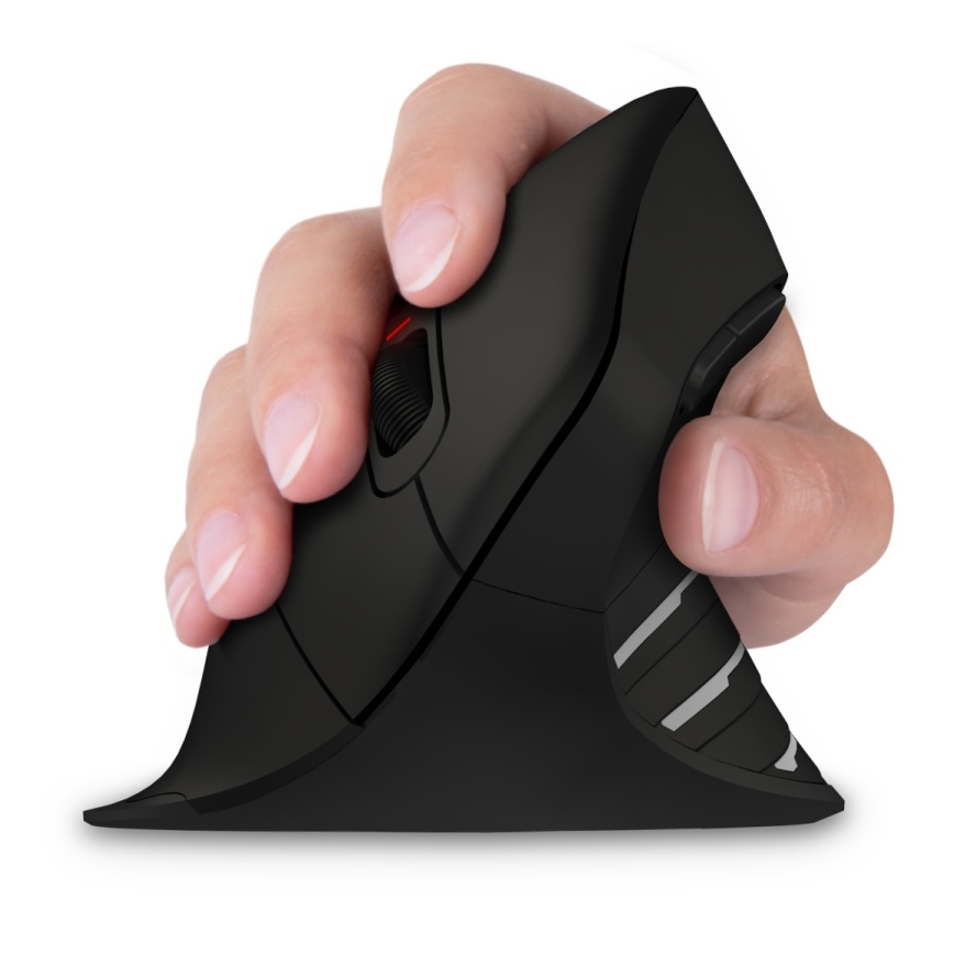 CONNECT IT CMO-2880-BK - Ergonomisk trådløs mus Verti TriMode 1000/1600/2400 DPI 2xAAA sort