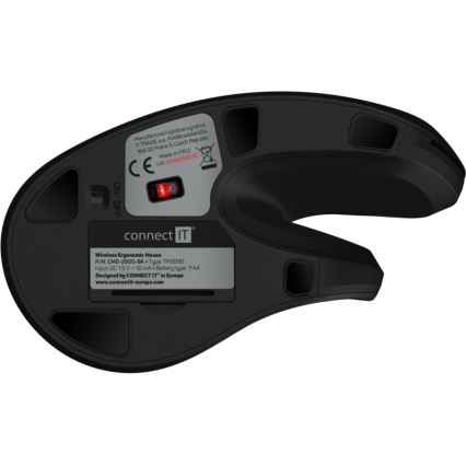 CONNECT IT CMO-2900-BK - Ergonomisk trådløs mus 800/1200/1600 DPI 1xAA sort