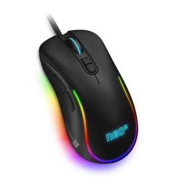 CONNECT IT CMO-3589-BK - LED gaming-mus m. ledning og RGB-farver 200-7200 DPI sort