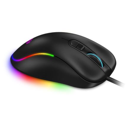 CONNECT IT CMO-3589-BK - LED gaming-mus m. ledning og RGB-farver 200-7200 DPI sort