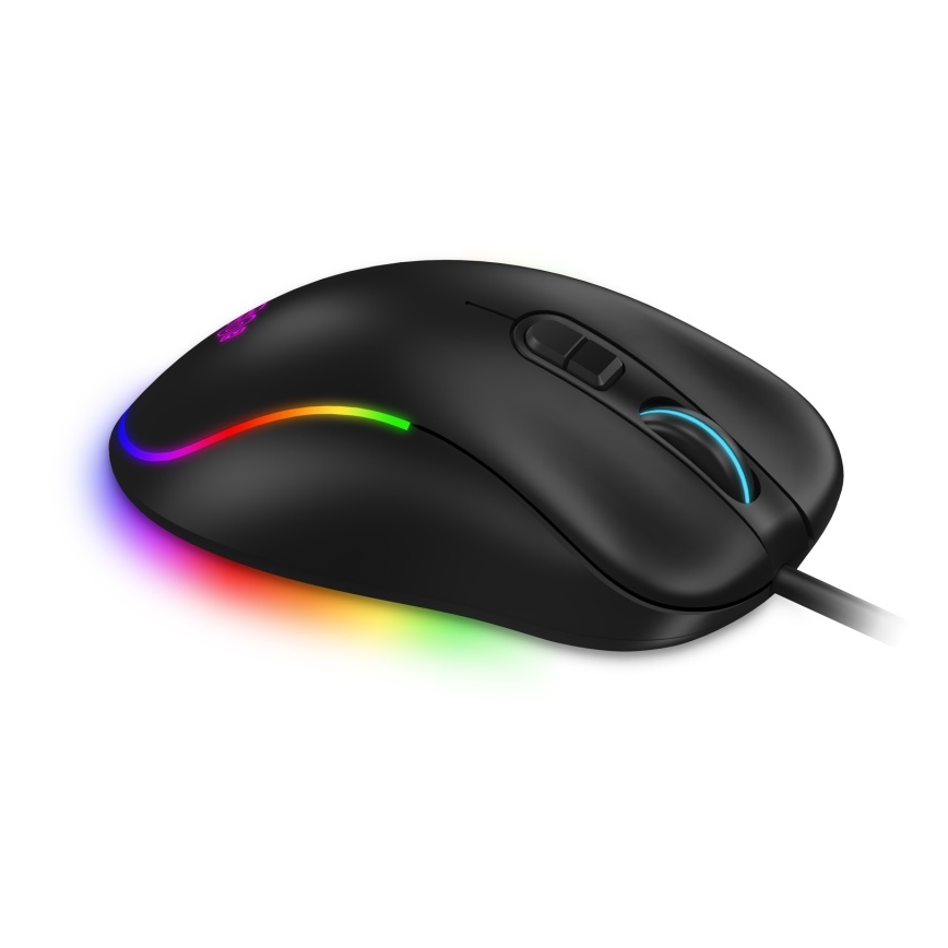 CONNECT IT CMO-3589-BK - LED gaming-mus m. ledning og RGB-farver 200-7200 DPI sort