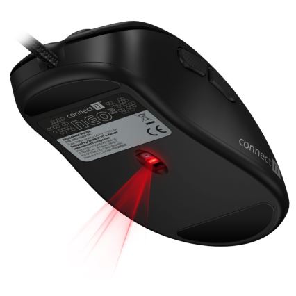 CONNECT IT CMO-3589-BK - LED gaming-mus m. ledning og RGB-farver 200-7200 DPI sort