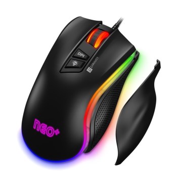 CONNECT IT CMO-3591-BK - LED gamingmus m. ledning og RGB-farver 500-7200 DPI sort