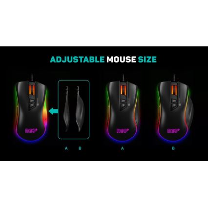 CONNECT IT CMO-3591-BK - LED gamingmus m. ledning og RGB-farver 500-7200 DPI sort