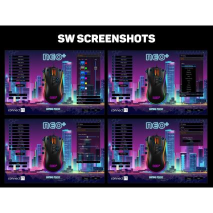 CONNECT IT CMO-3591-BK - LED gamingmus m. ledning og RGB-farver 500-7200 DPI sort