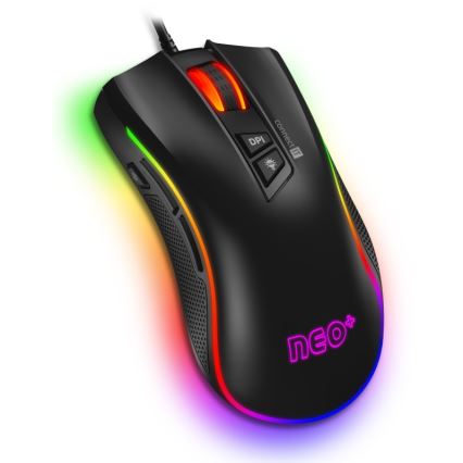 CONNECT IT CMO-3591-BK - LED gamingmus m. ledning og RGB-farver 500-7200 DPI sort