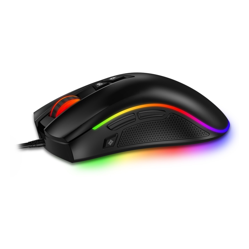CONNECT IT CMO-3591-BK - LED gamingmus m. ledning og RGB-farver 500-7200 DPI sort