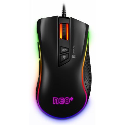 CONNECT IT CMO-3591-BK - LED gamingmus m. ledning og RGB-farver 500-7200 DPI sort